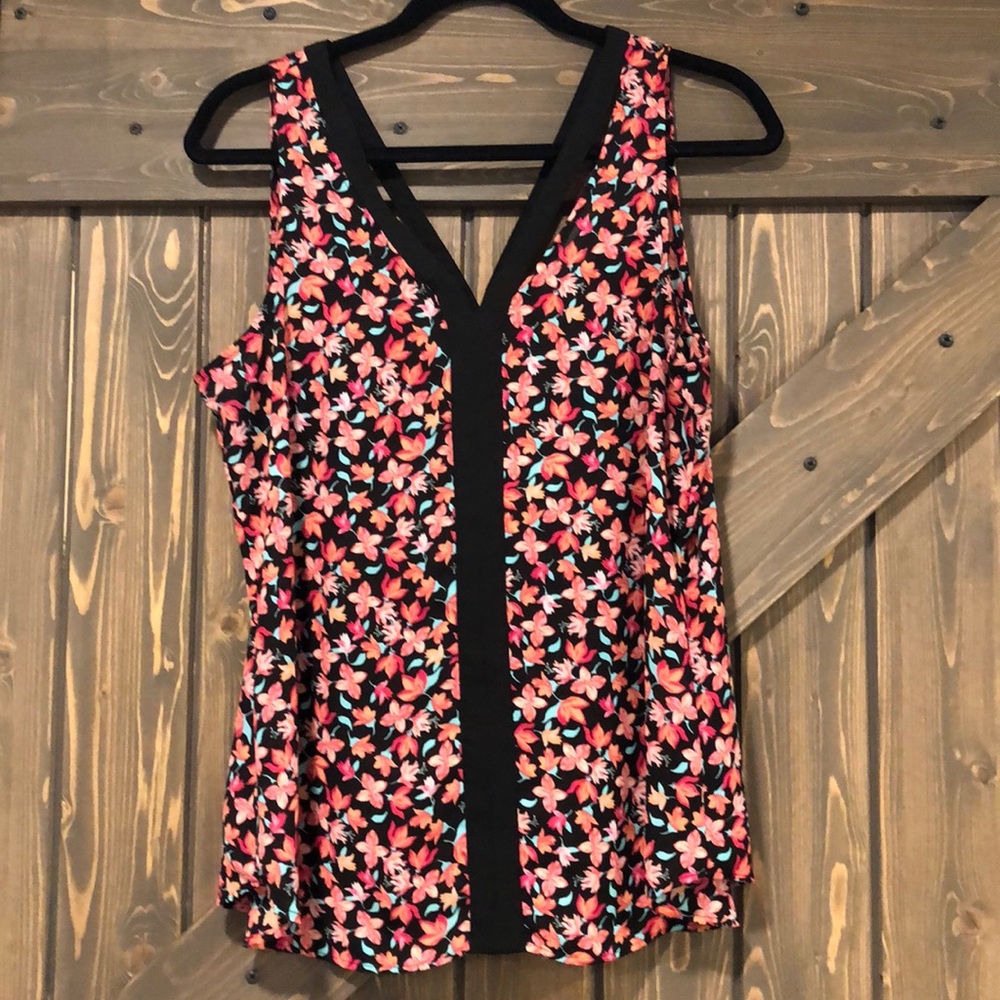EUC Floral Double Strap Tank Size L